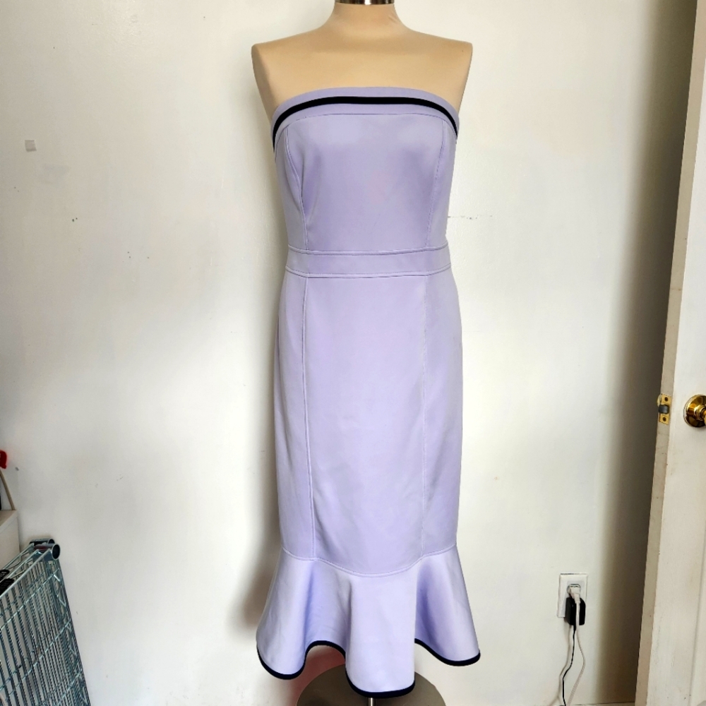 New York & Co Y2k Strapless Mermaid Dress Purple Navy Stretch XL Vintage Retro